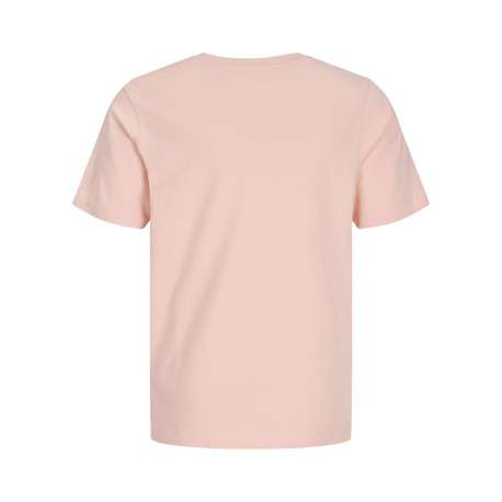 T-shirt en coton biologique corail imprimé avec une coupe droite et un col rond - Image 2