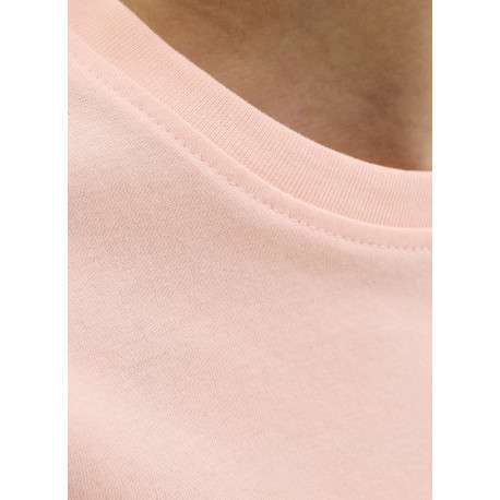 T-shirt en coton biologique corail imprimé avec une coupe droite et un col rond - Image 7