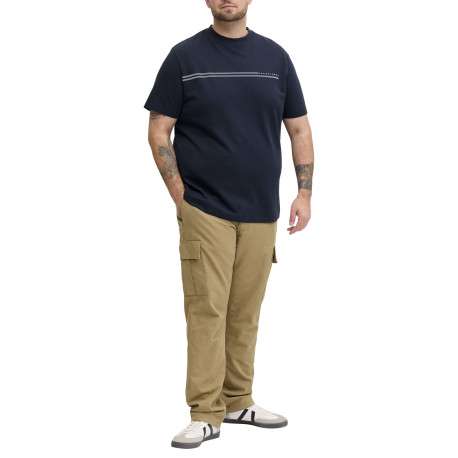 T-shirt marine uni avec une coupe droite, un col rond et des manches courtes - Image 2