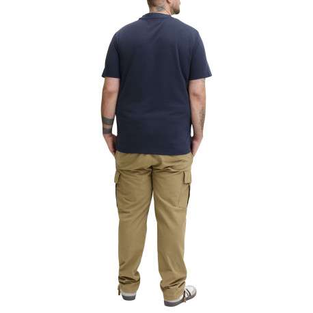 T-shirt marine uni avec une coupe droite, un col rond et des manches courtes - Image 3