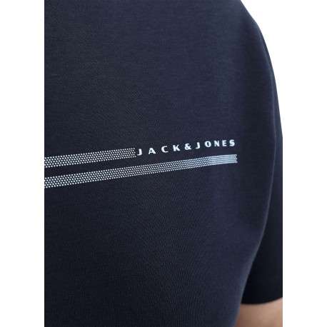 T-shirt marine uni avec une coupe droite, un col rond et des manches courtes - Image 7
