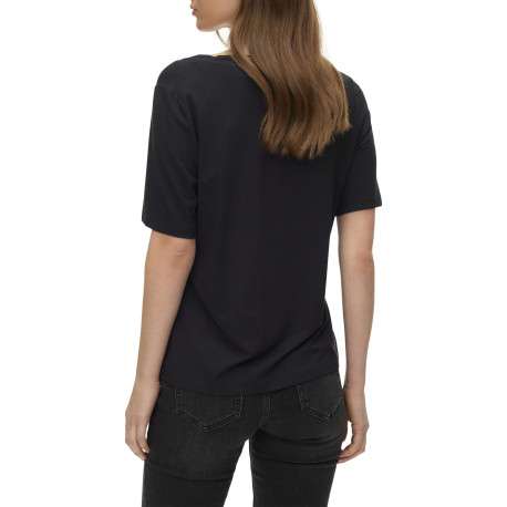 T-shirt noir uni avec une coupe ajustée et des manches courtes - Image 4
