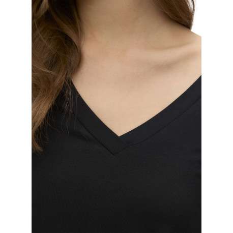 T-shirt noir uni avec une coupe ajustée et des manches courtes - Image 5