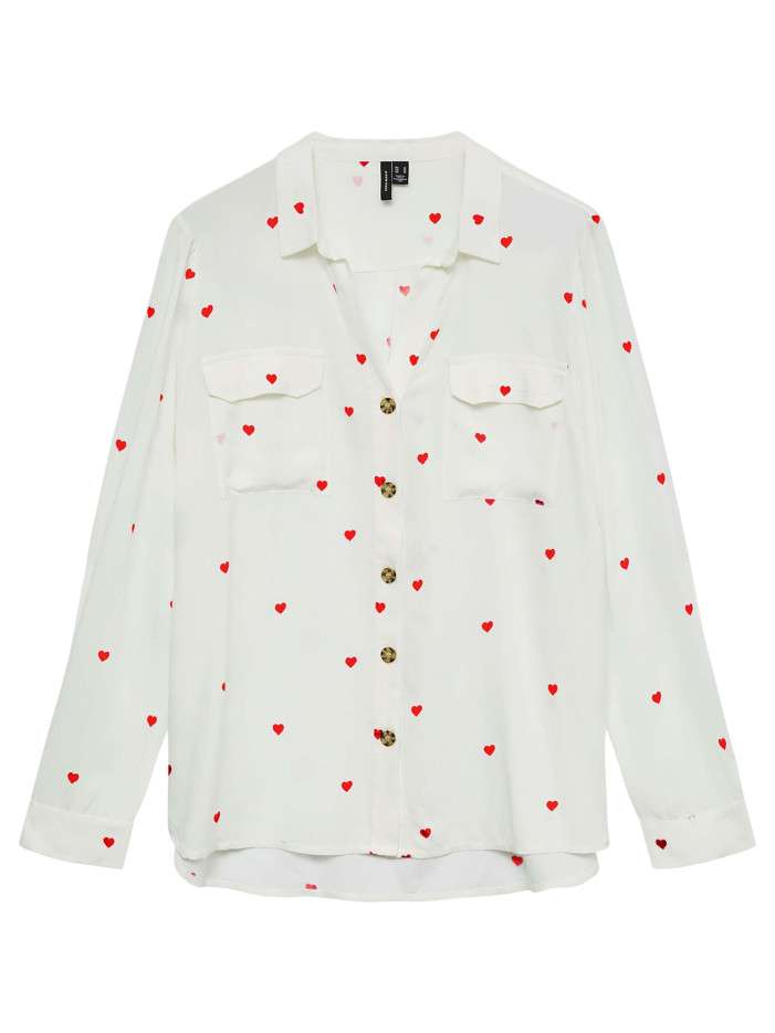 Chemisier blanc à motifs...