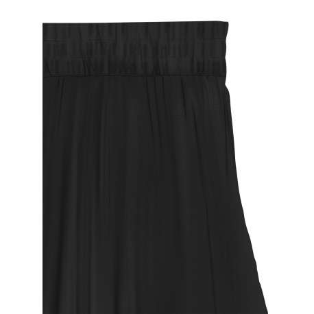 Jupe courte noire unie avec un lien à nouer et une taille élastiquée - Image 2