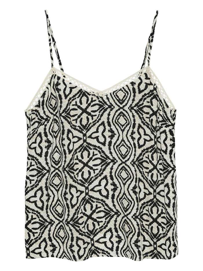 Top beige à motifs avec une...