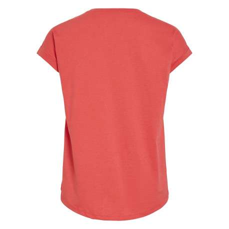 T-shirt rouge uni avec une coupe ajustée et des manches courtes - Image 2