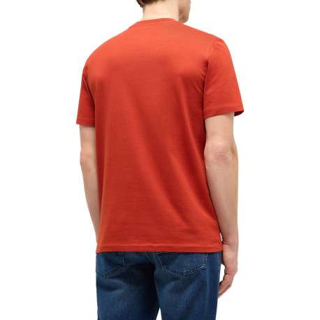 T-shirt en coton rouge à imprimé avec une coupe droite et un col rond - Image 4