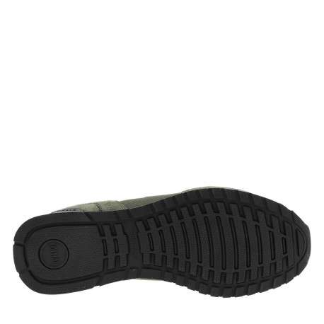 Baskets running kaki en cuir avec un talon plat et des lacets - Image 5