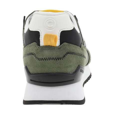 Baskets running kaki en cuir avec un talon plat et des lacets - Image 6