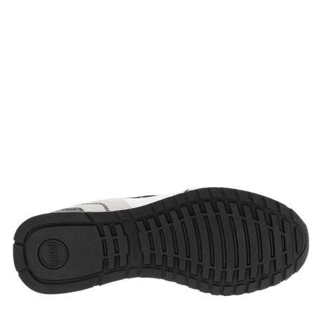 Baskets running blanches en cuir avec un talon plat et des lacets - Image 5