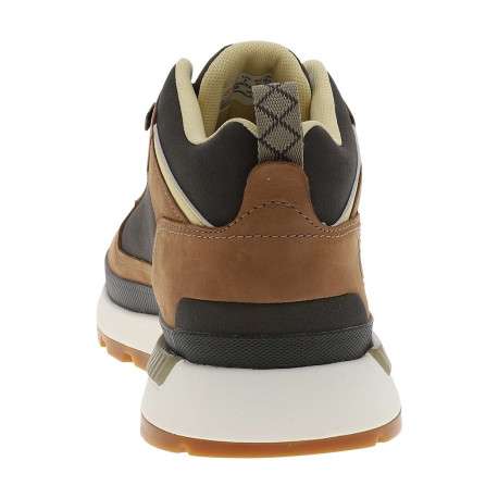 Sneakers marron en cuir avec un talon plat et des lacets ronds bruns - Image 6