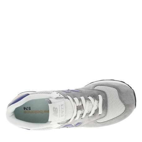 Baskets multisport grises en cuir avec talon plat avec une tige en mesh - Image 4