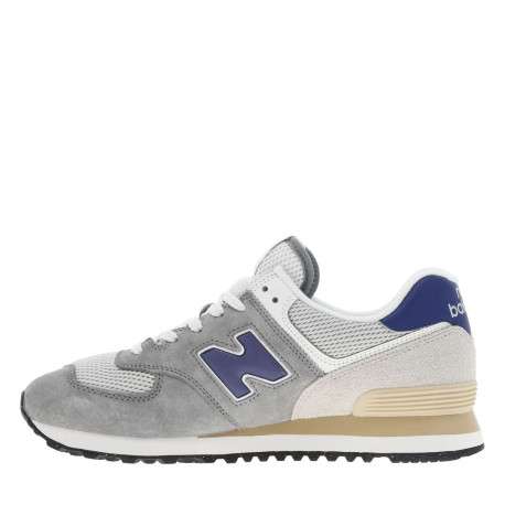 Baskets multisport grises en cuir avec talon plat avec une tige en mesh