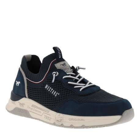 Baskets running bleu marine à talon plat avec un col élastiqué - Image 3