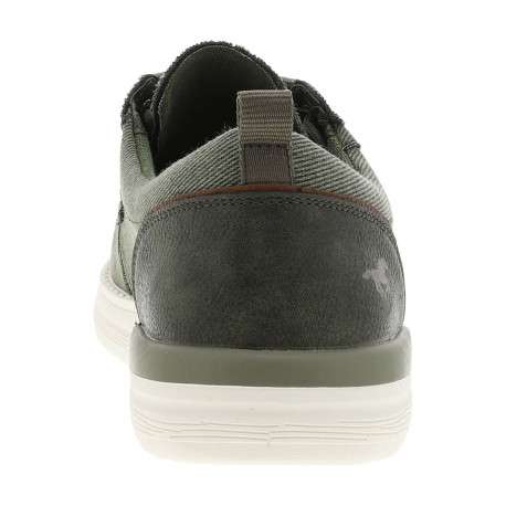 Baskets kaki à talon plat avec des lacets ronds et un logo embossé au talon - Image 6