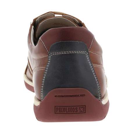 Derbies Marbella en cuir cognac à talon plat avec des lacets plats écrus - Image 6
