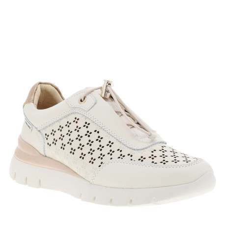 Baskets running blanches avec des lacets élastiqués ronds avec stoppeur - Image 3