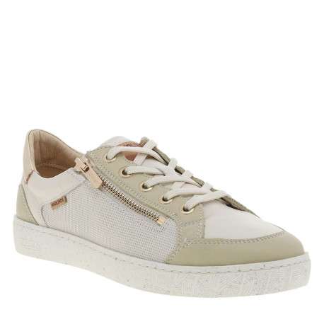 Tennis Lanzarote blanches à talon plat avec des lacets et un zip latéral - Image 3