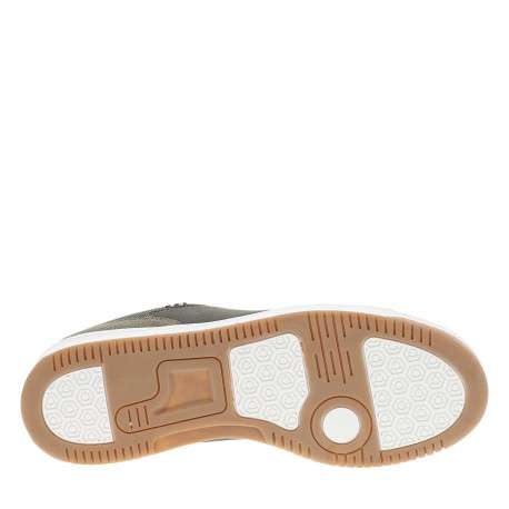 Baskets kaki à talon plat avec des lacets et nom de la marque imprimé - Image 5