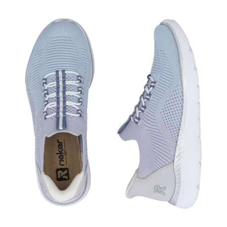 Baskets running bleu ciel et violette à talon plat avec fermeture slip-on - Image 6