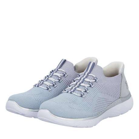 Baskets running bleu ciel et violette à talon plat avec fermeture slip-on - Image 8