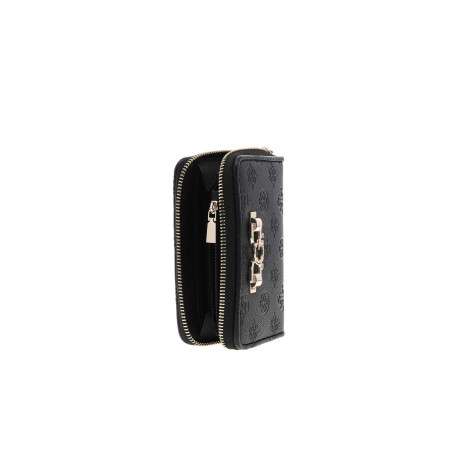Portefeuille noir pourvu d'une fermeture zippée et du logo de la marque - Image 3