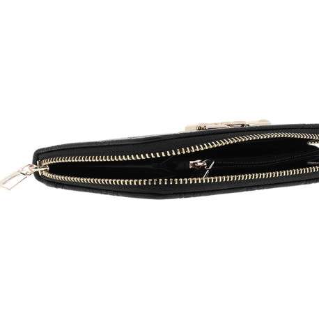 Portefeuille noir pourvu d'une fermeture zippée et du logo de la marque - Image 4