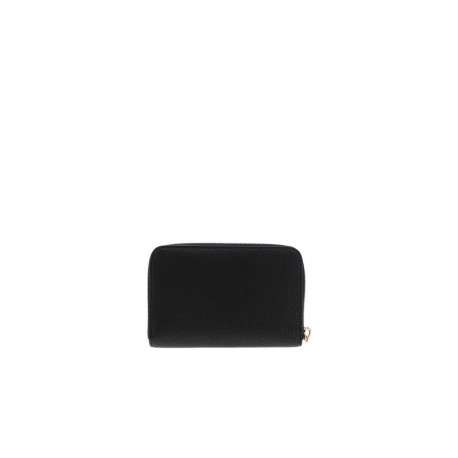 Portefeuille noir en maille grainée orné du logo de la marque - Image 2