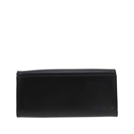 Portefeuille noir en maille lisse pourvu d'une fermeture zippée - Image 2