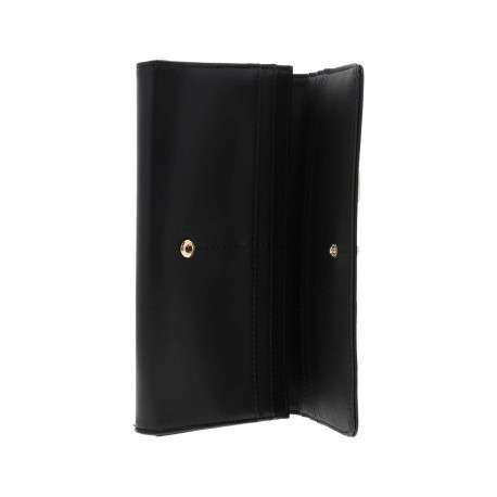 Portefeuille noir en maille lisse pourvu d'une fermeture zippée - Image 3