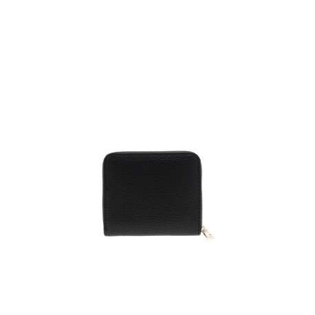 Porte-monnaie noir en maille grainée pourvu d'une fermeture zippée - Image 2