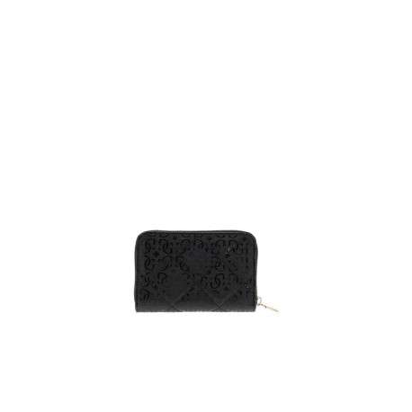 Portefeuille noir en maille texturée pourvu d'une fermeture zippée - Image 2