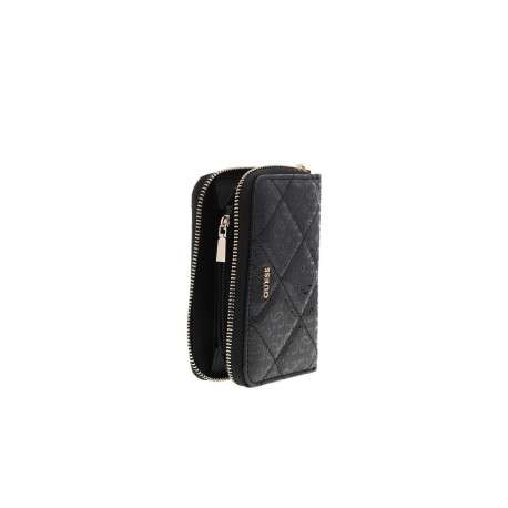 Portefeuille noir en maille texturée pourvu d'une fermeture zippée - Image 3