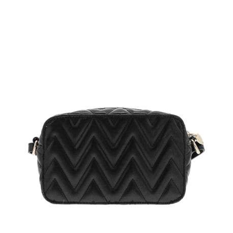 Sac à bandoulière noir effet pailleté pourvu du logo de la marque - Image 3