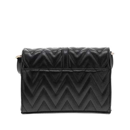 Sac à bandoulière noir effet pailleté pourvu du logo de la marque - Image 3