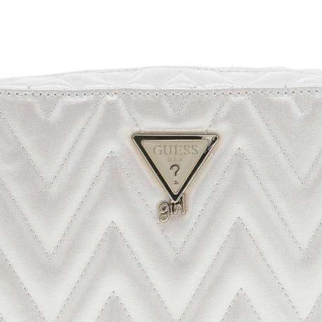 Sac à bandoulière écru effet pailleté pourvu du logo de la marque - Image 4