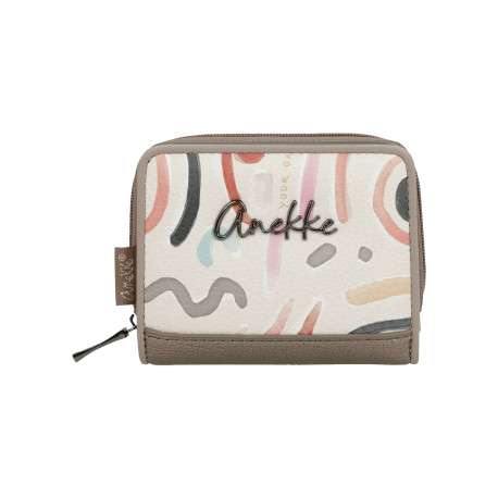 Portefeuille multicolore à motifs avec un logo en relief à l'avant