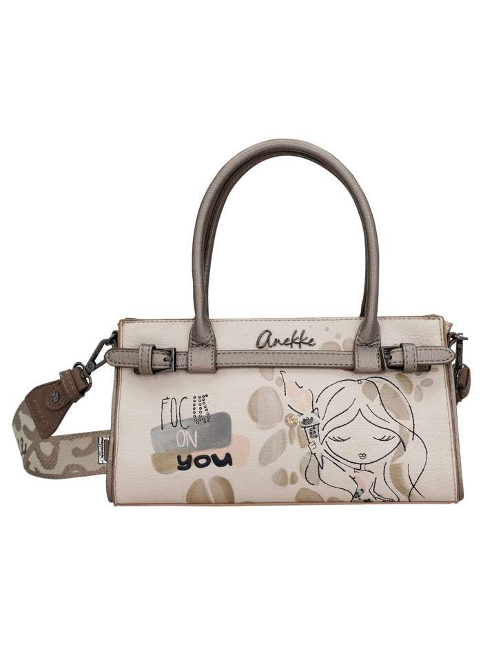 Sac à main beige à motifs...