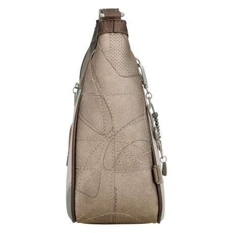 Sac à bandoulière écru imprimé avec une fermeture zippée sur le dessus - Image 5
