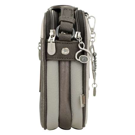 Sac à bandoulière écru imprimé avec des emplacements intérieurs zippés - Image 4