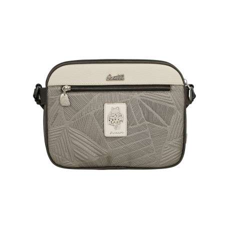 Sac à bandoulière écru imprimé avec des emplacements intérieurs zippés - Image 5
