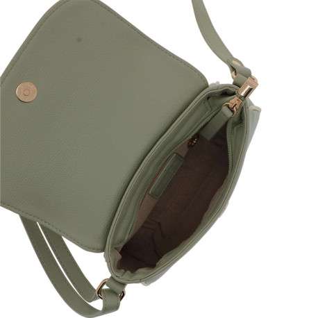 Sac à bandoulière vert et doré uni en simili cuir avec logo embossé - Image 5
