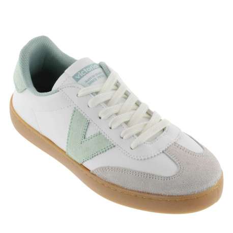 Tennis en cuir vertes à talon plat avec un patch de la marque sur la languette - Image 3