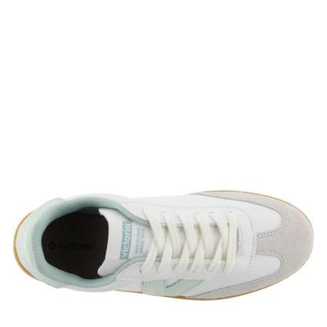 Tennis en cuir vertes à talon plat avec un patch de la marque sur la languette - Image 5