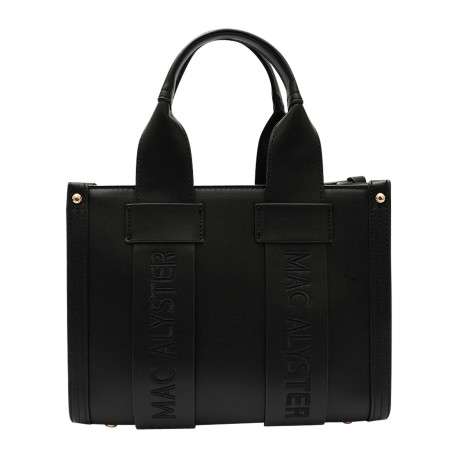 Sac à main noir uni avec fermeture à zip et muni de 2 anses
