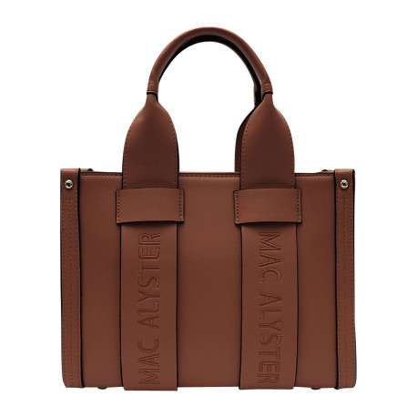 Sac à main camel uni avec fermeture à zip et muni de 2 anses
