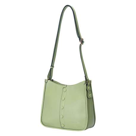 Sac vert d'eau uni avec une bandoulière réglable et fermeture à zip - Image 2