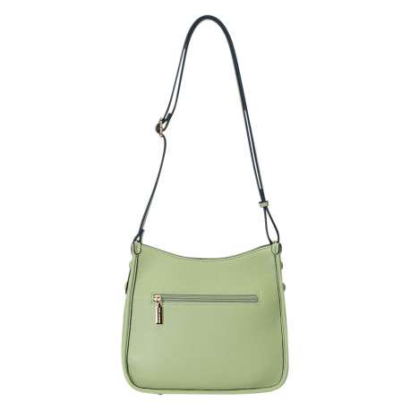 Sac vert d'eau uni avec une bandoulière réglable et fermeture à zip - Image 3