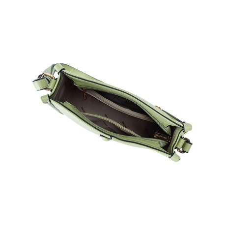 Sac vert d'eau uni avec une bandoulière réglable et fermeture à zip - Image 4